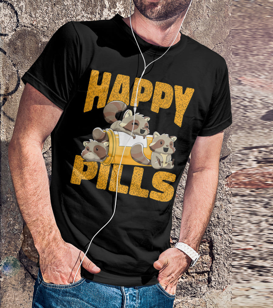HAPPY PILLS Raccoons Raccoon T-Shirt