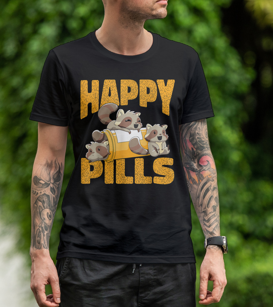 HAPPY PILLS Raccoons Raccoon T-Shirt