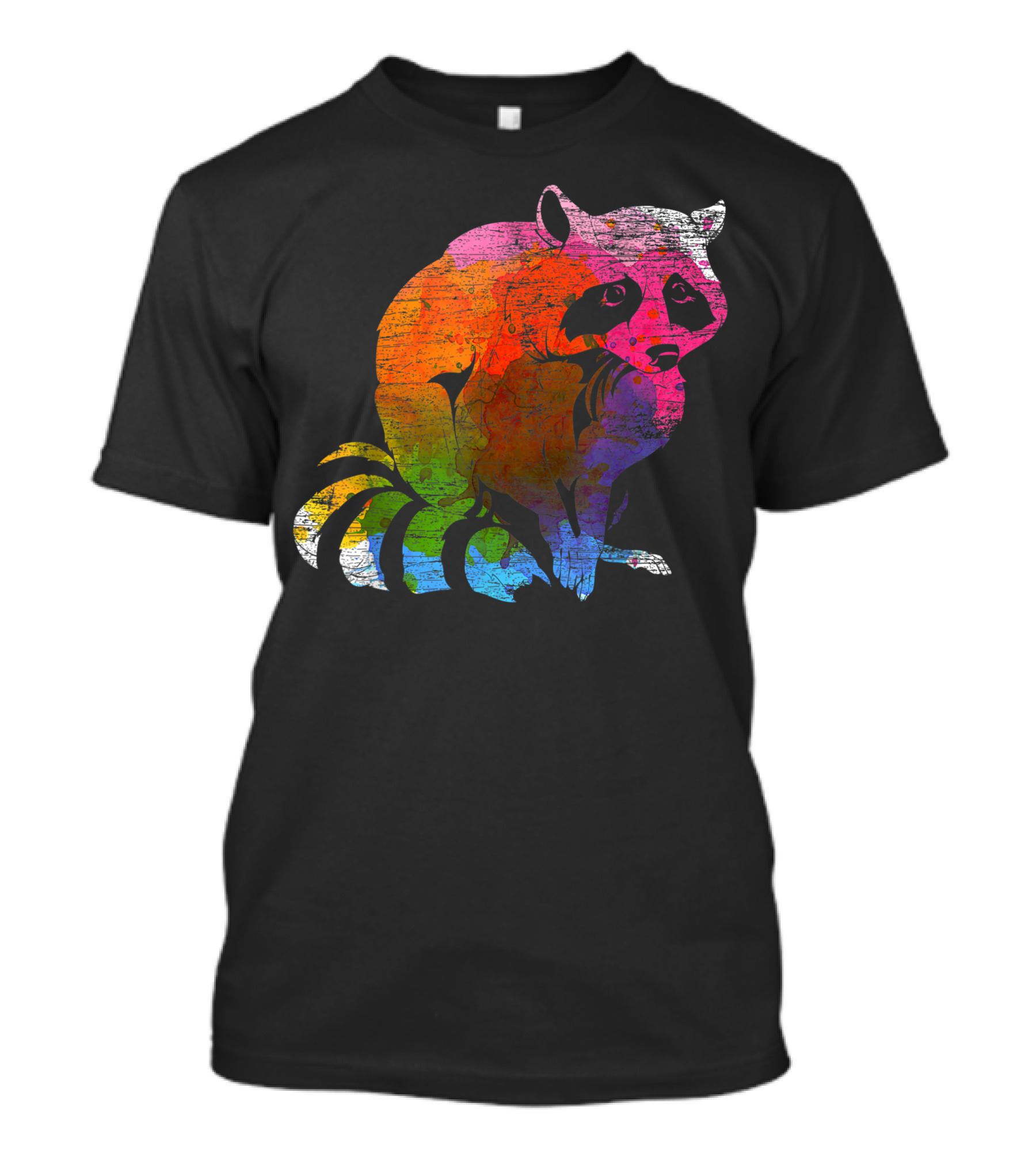 Racoon Rainbow Vintage Map T-Shirt