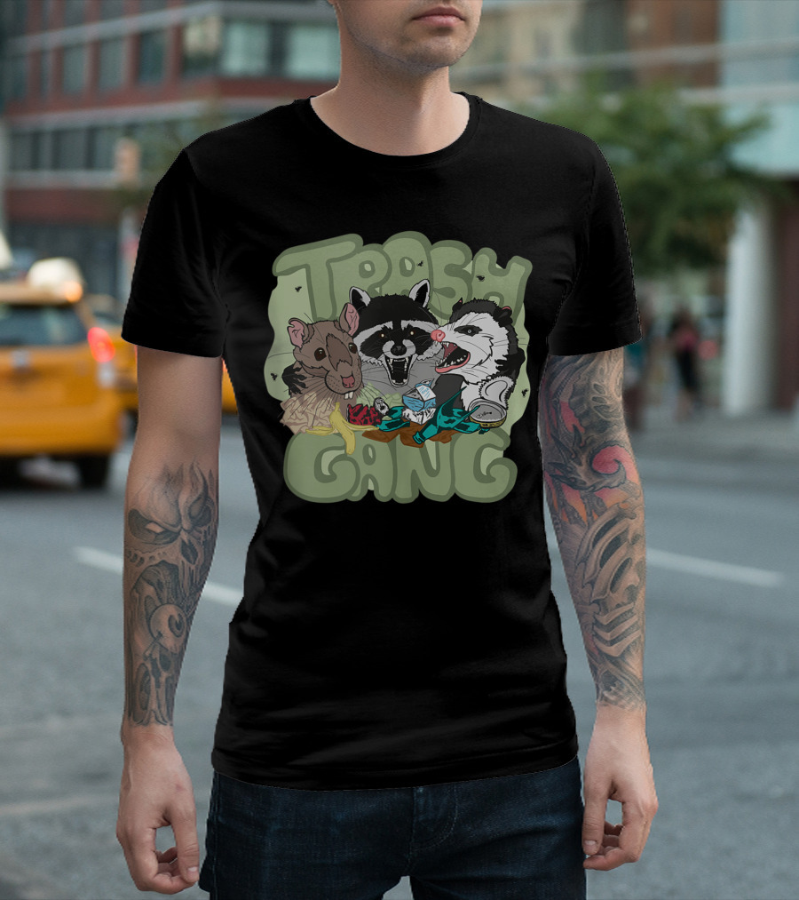 Trash Gang Rat Raccoon Opossum Garbage Gangsters Team T-Shirt