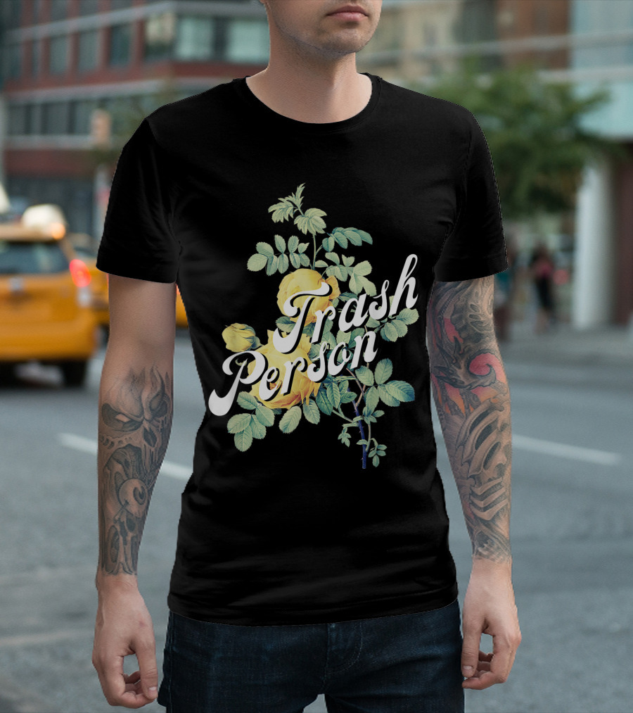 Trash Person Yellow Rose Vintage Botanical T-Shirt