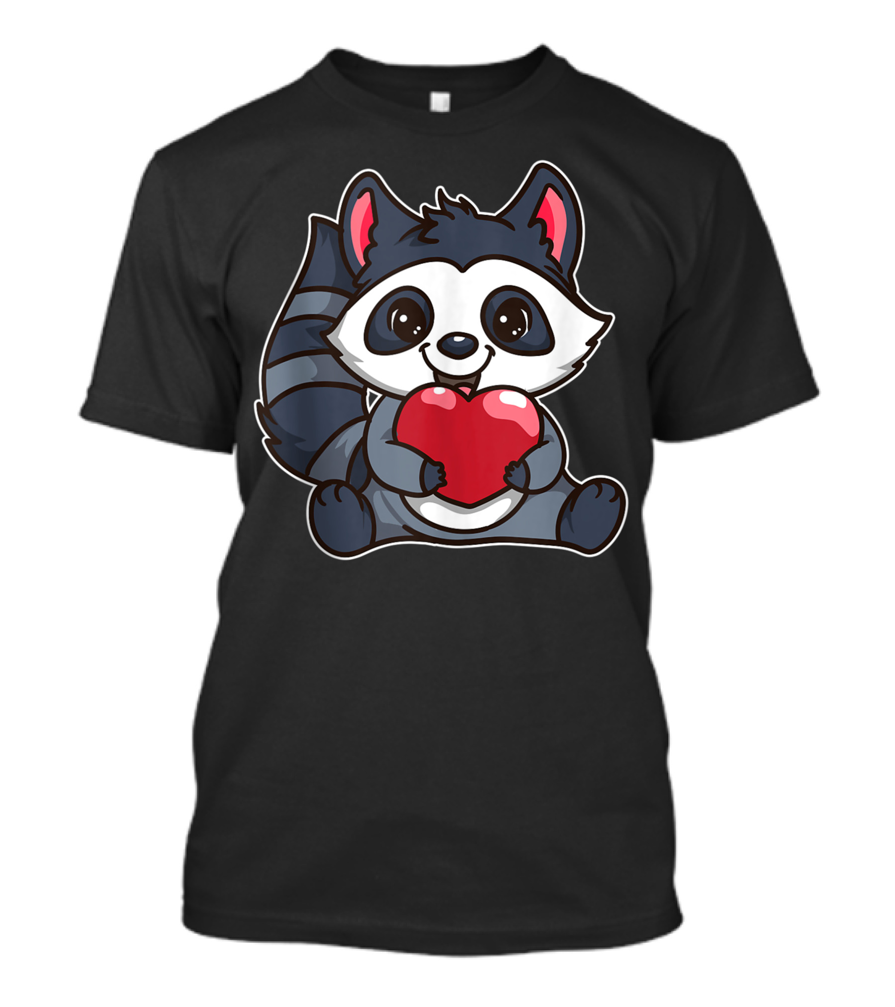 Valentine Raccoon Holding Heart Love Valentines Day Raccoon T-Shirt