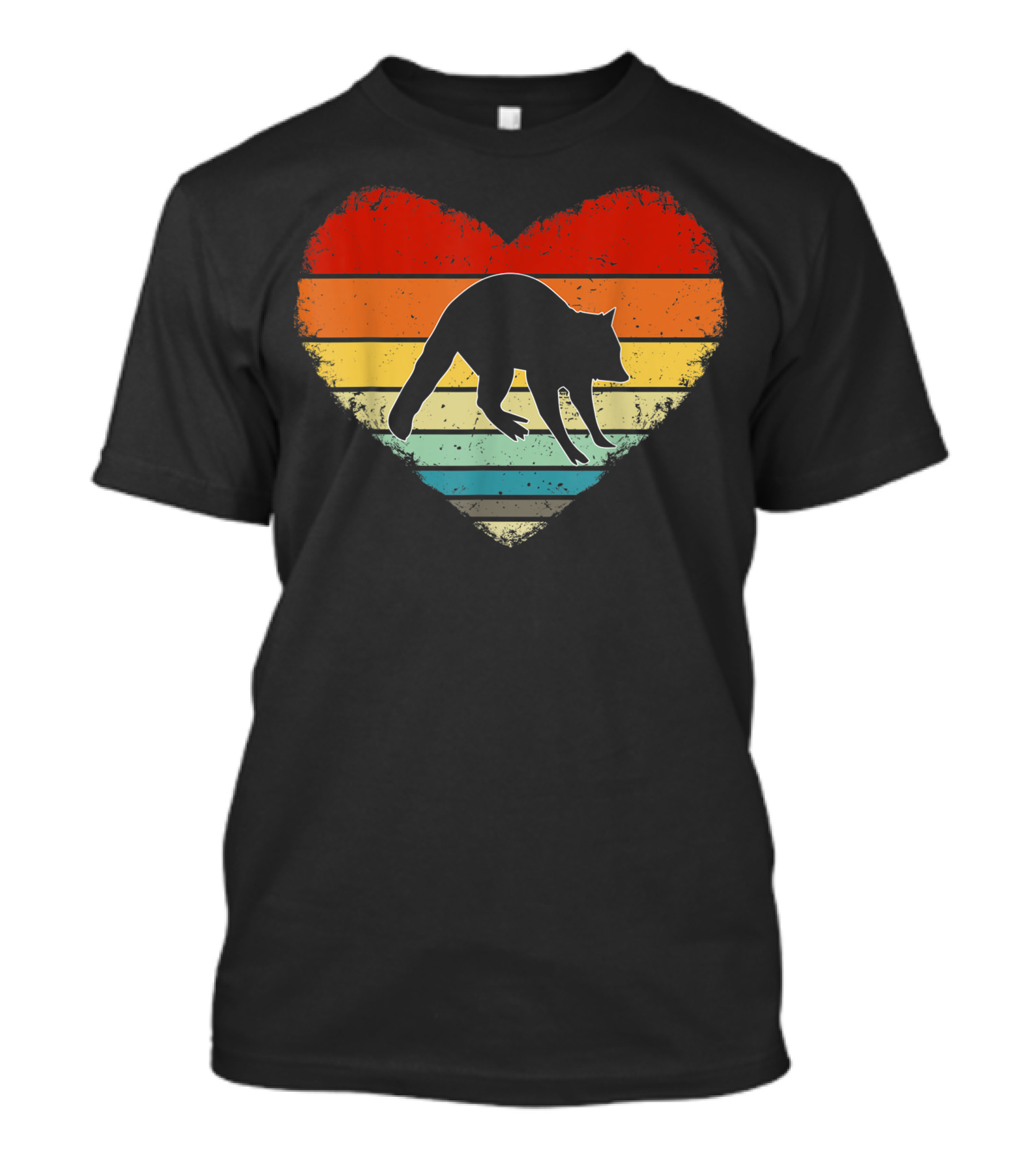 Vintage Retro Heart Raccoon Valentines Day For Him Her T-Shirt