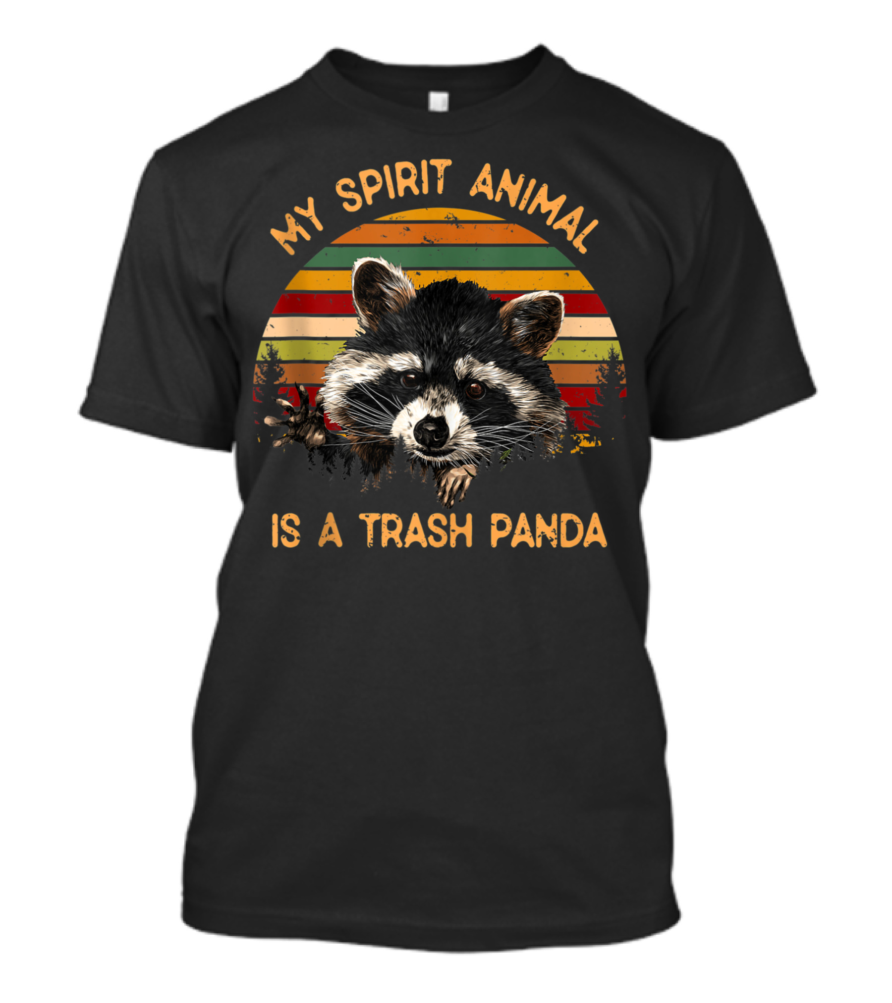 Vintage My Spirit Animal Is A Trash Panda Raccoon Retro Stripes T-Shirt