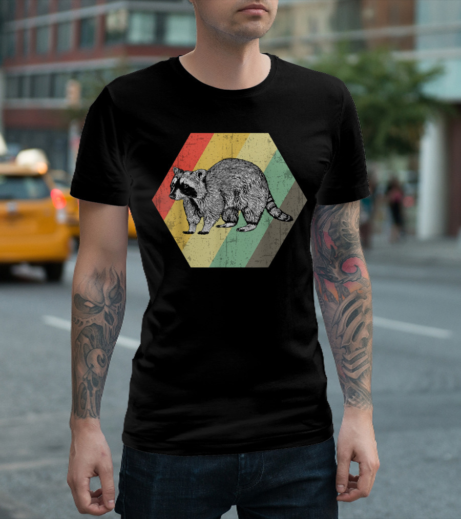 Retro Raccoon Vintage Style for Zookeeper and Animal Lover T-Shirt