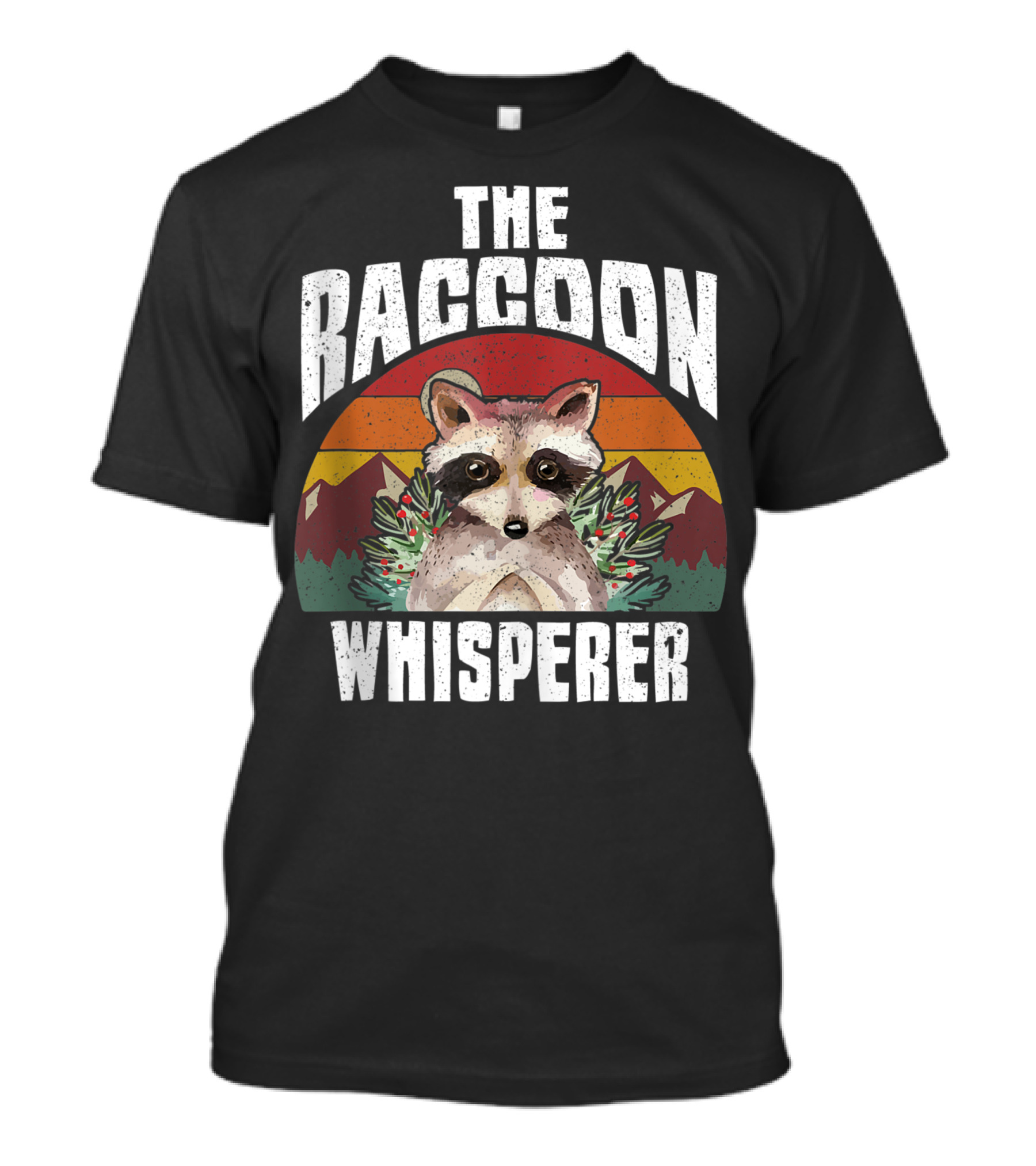 The Raccoon Whisperer Vintage Nature Mountain T-Shirt