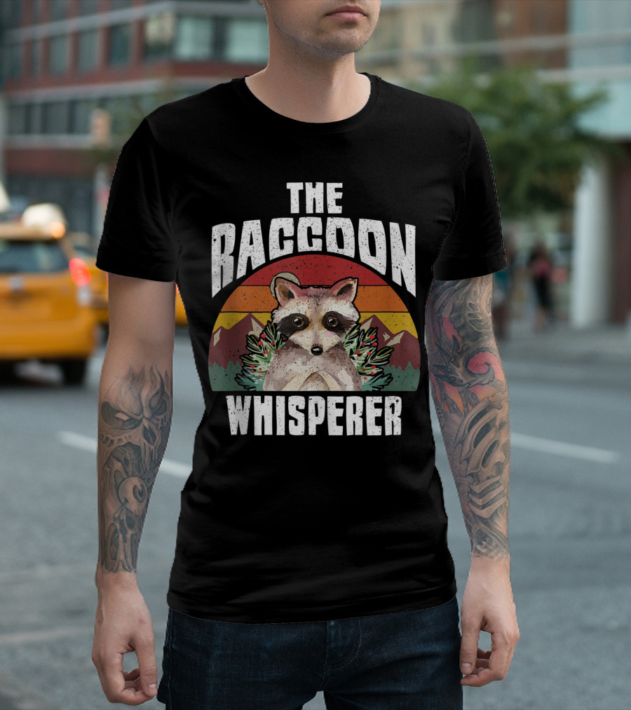 The Raccoon Whisperer Vintage Nature Mountain T-Shirt