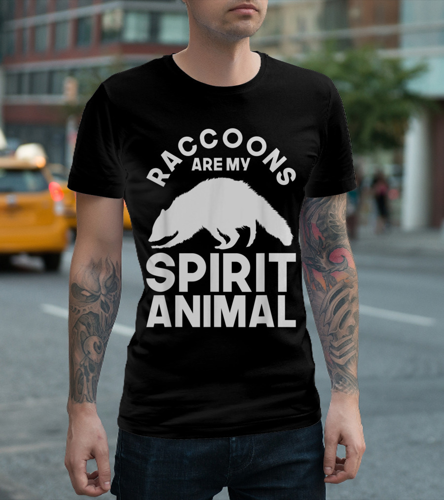 Raccoons Are My Spirit Animal Zoo Animal Cute Bandit Raccoon T-Shirt
