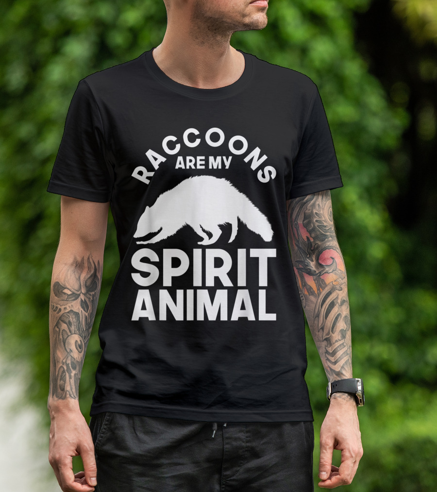 Raccoons Are My Spirit Animal Zoo Animal Cute Bandit Raccoon T-Shirt