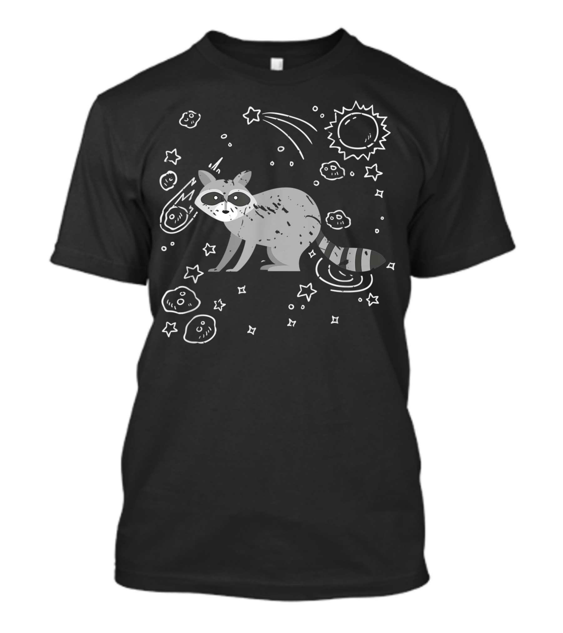 Zoo Animal Trash Panda Raccoon Cosmic Space Adventure T-Shirt