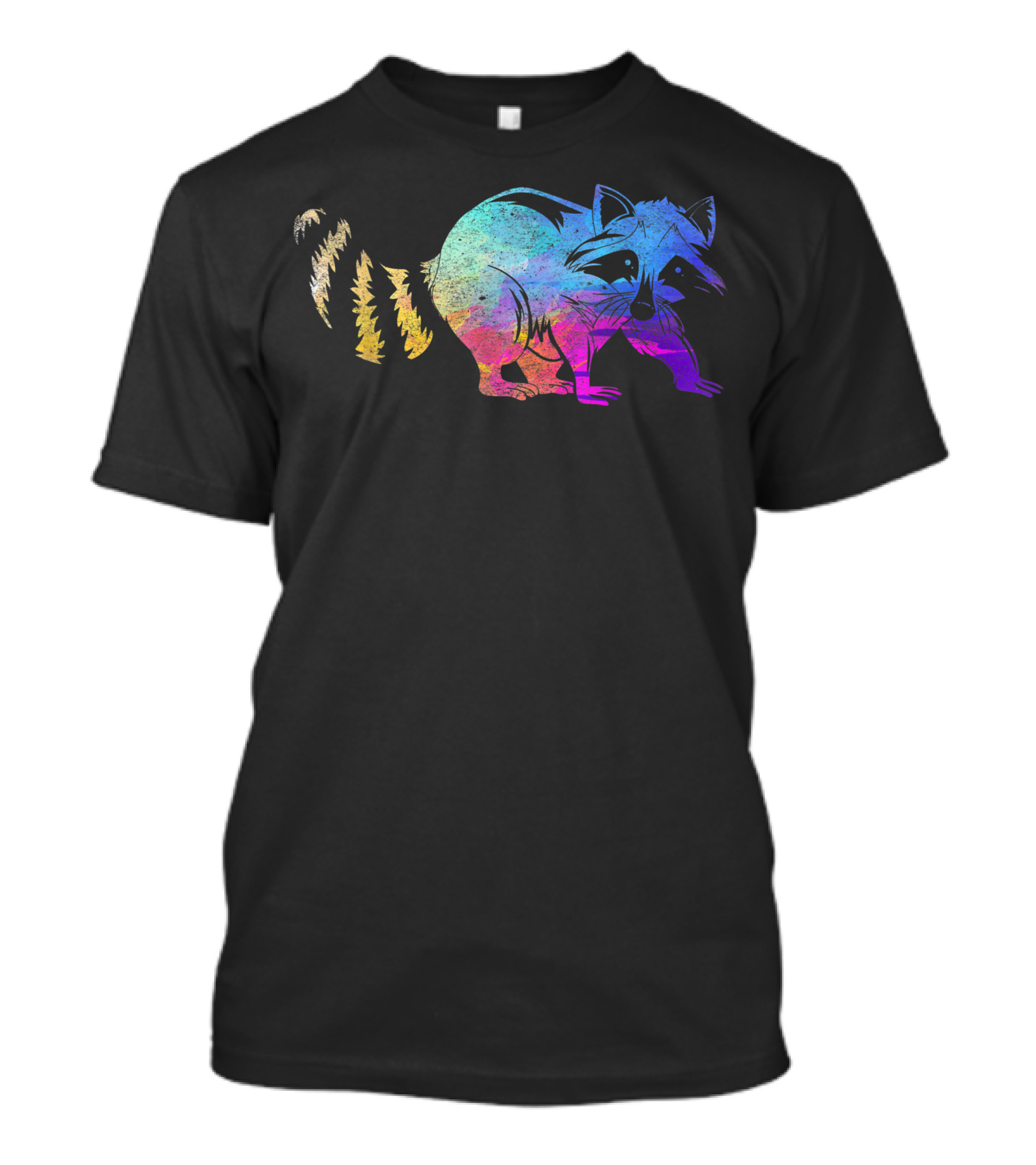 Zoo Keeper Colorful Raccoon Rainbow Animal Vintage T-Shirt