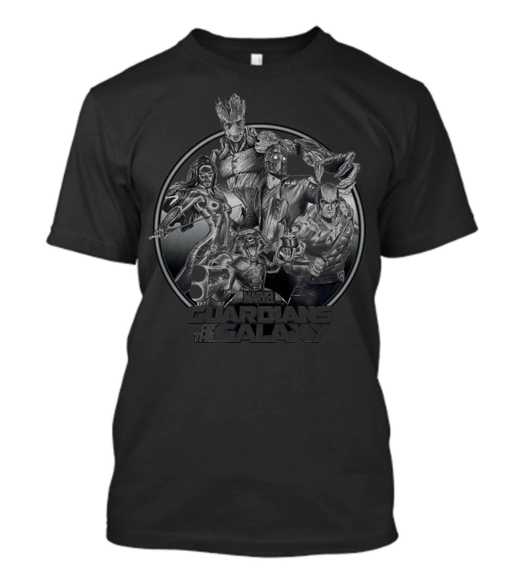 Marvel Guardians Of The Galaxy Teamwork Groot Star-Lord Rocket Gamora Drax T-Shirt