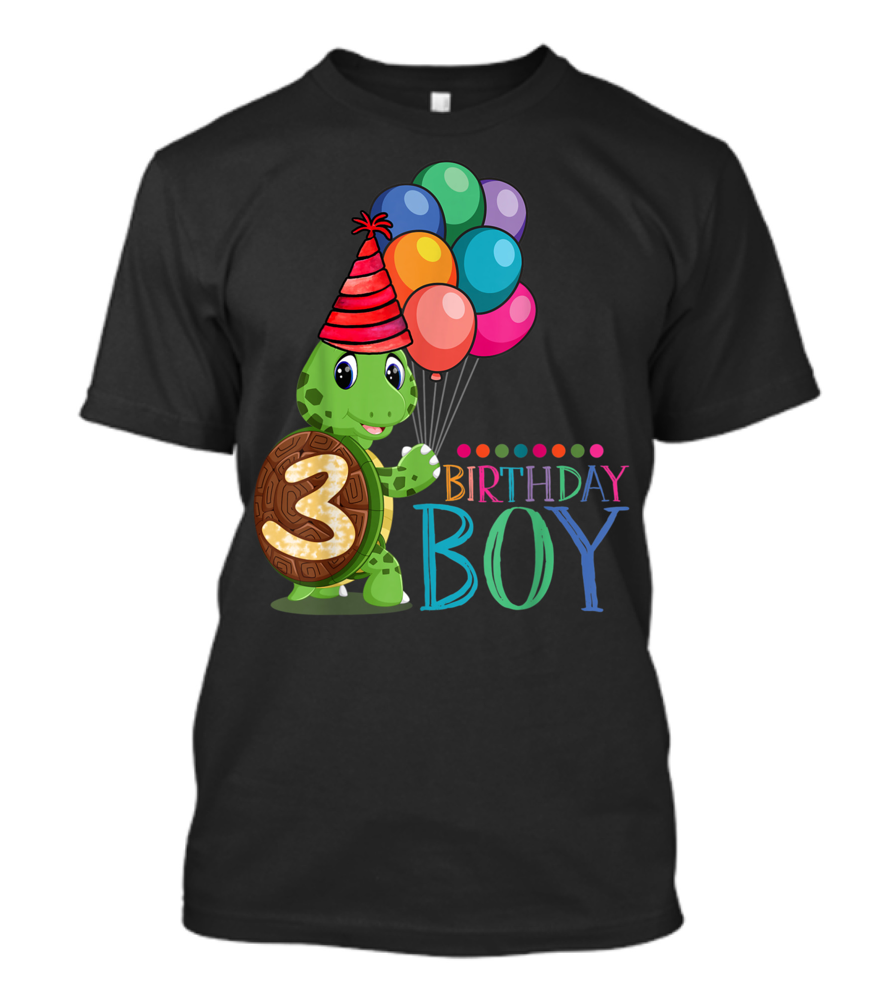 3 Years Old 3rd Birthday Turtle Birthday Boy Party Balloons T-Shirt