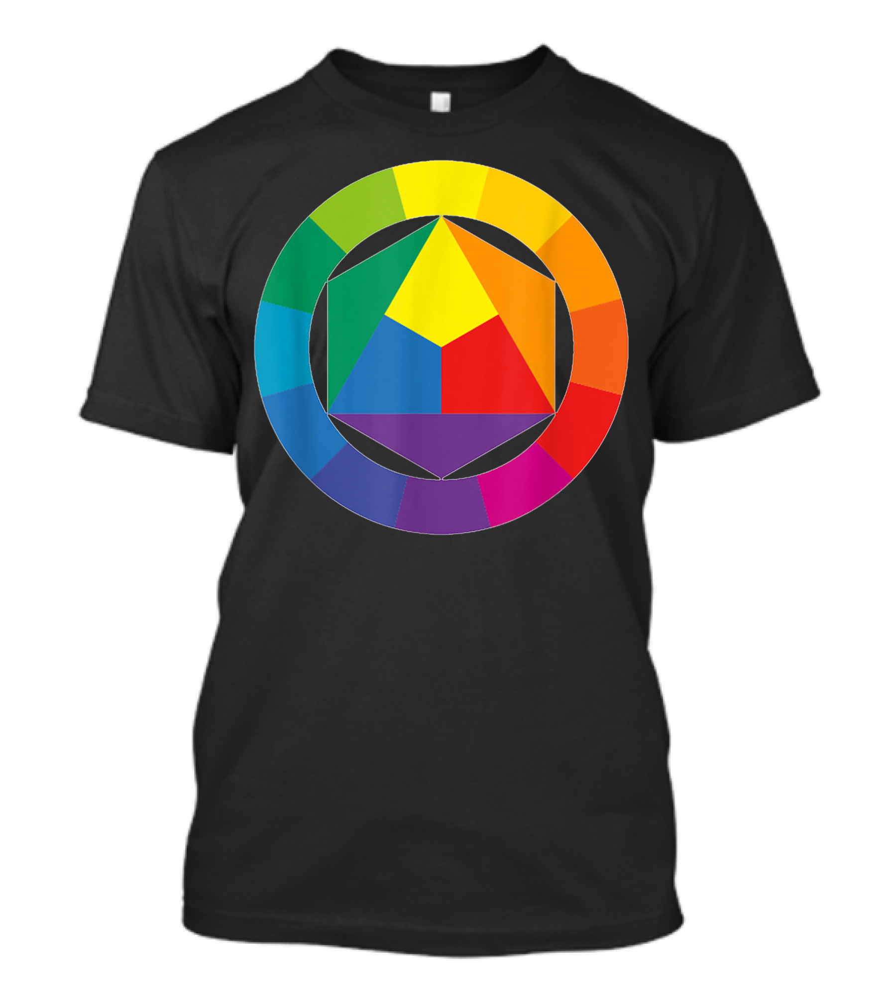 Color Wheel Palette Artist Painter Art Teacher Geometric Color Spectrum T-Shirt