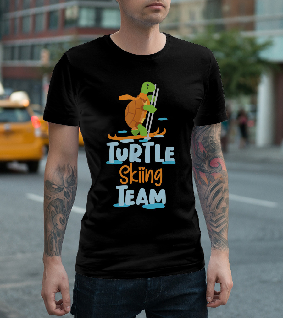 Turtle Skiing Team Youth Cool Ski Turtle T-Shirt