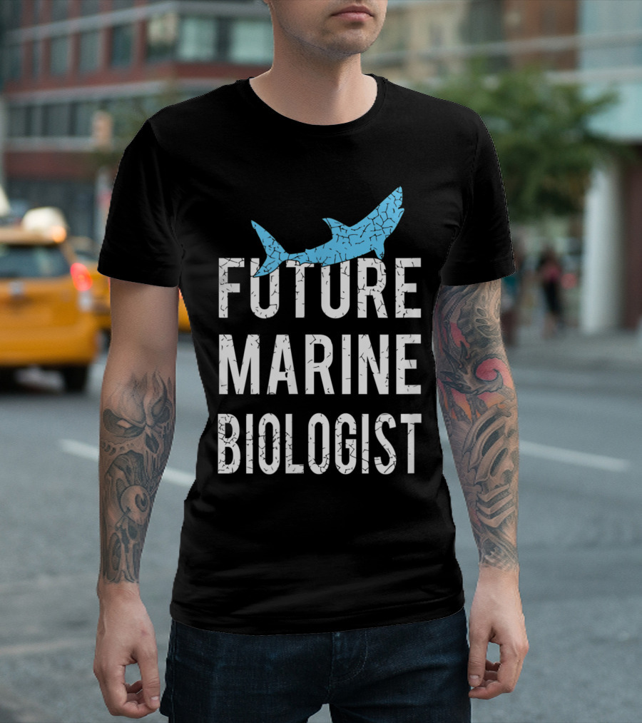 Future Marine Biologist Shark Crackle Effect Child Adult NM T-Shirt