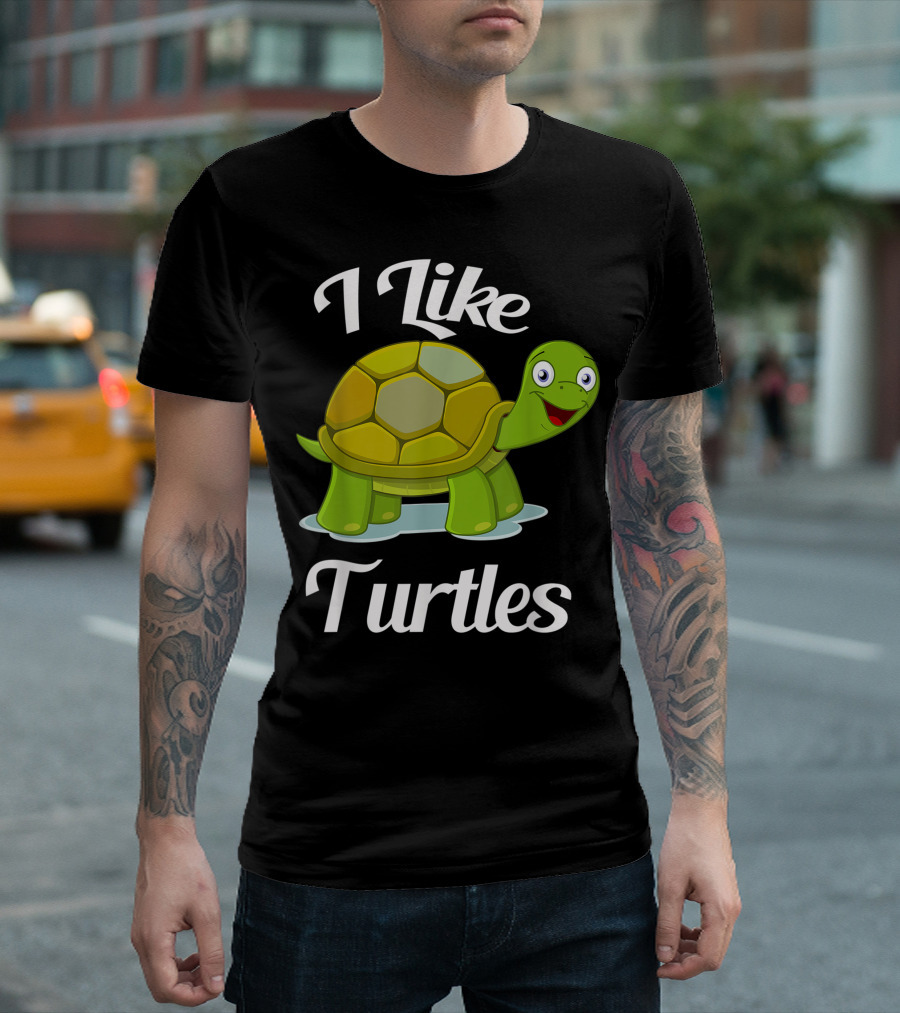 I Like Turtles Cute Cartoon Style Ideal For Adults T-Shirt