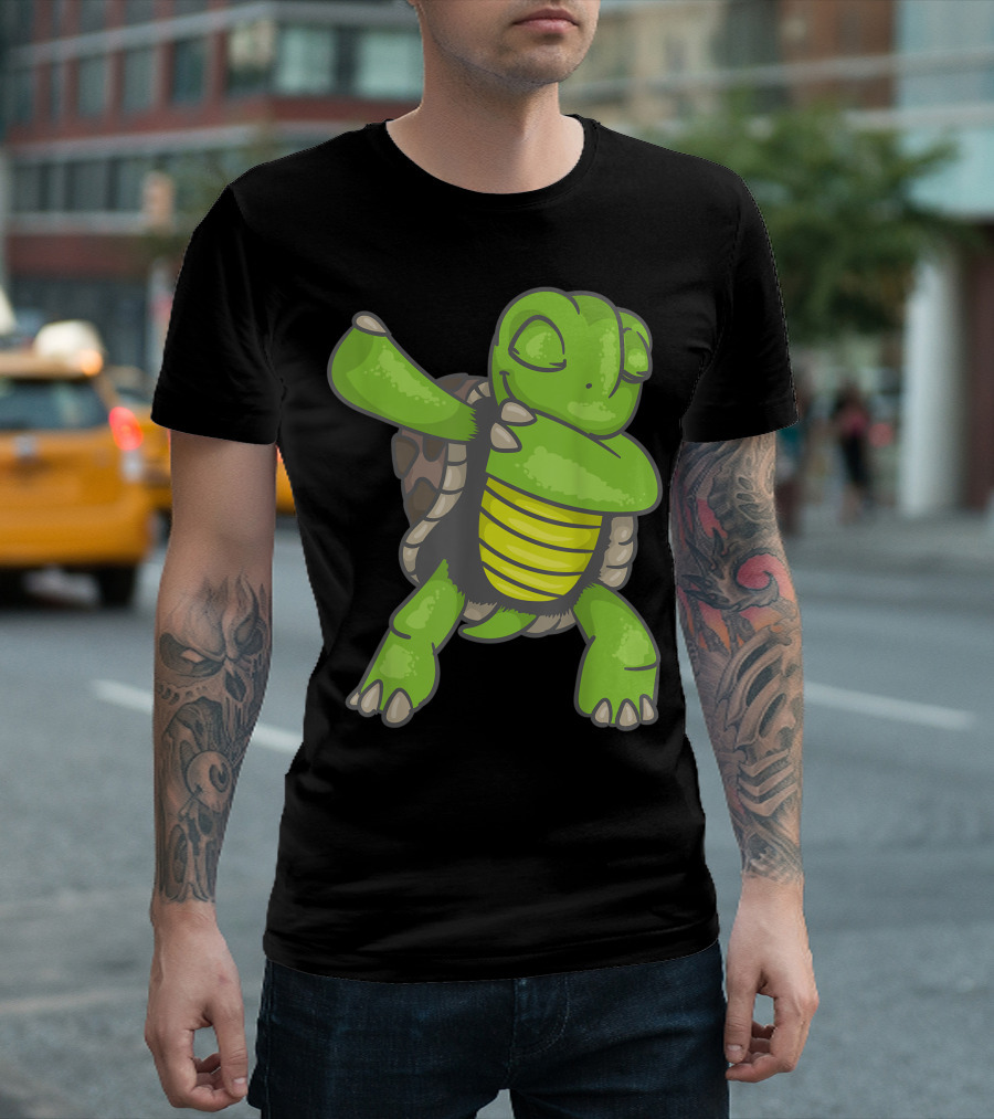 Dabbing Turtle Cool Sea Animal Fish Lovers Cartoon Fun T-Shirt