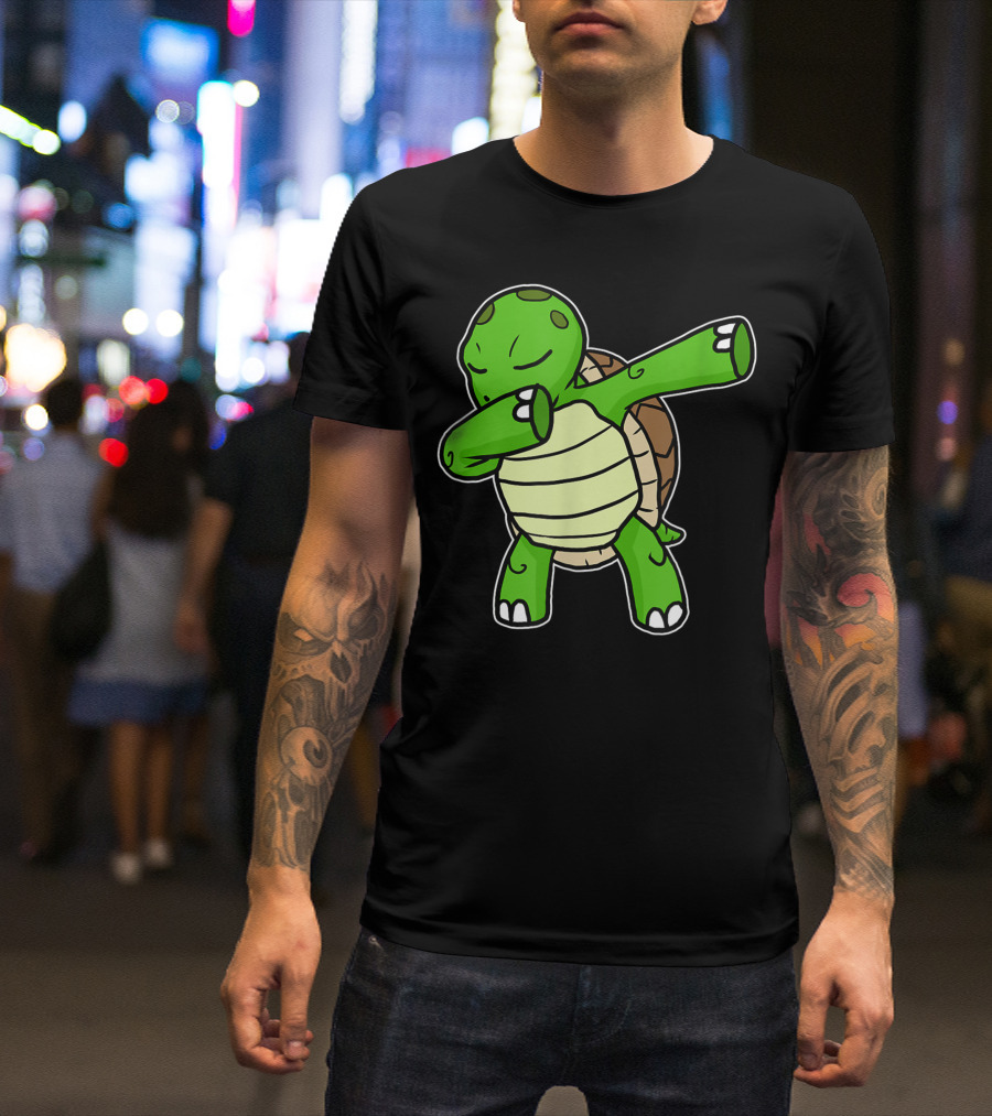 Dabbing Turtle Dab Dance Cool Sea Turtle Lover Trendy Gesture T-Shirt