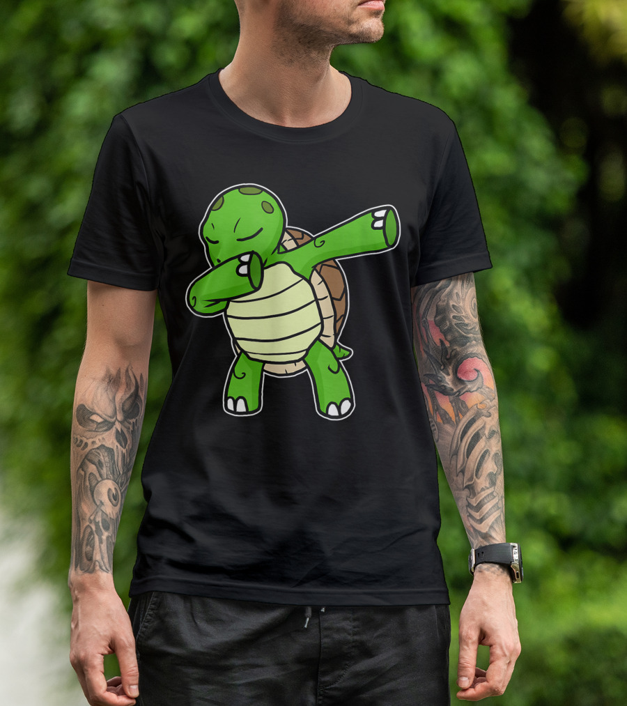 Dabbing Turtle Dab Dance Cool Sea Turtle Lover Trendy Gesture T-Shirt