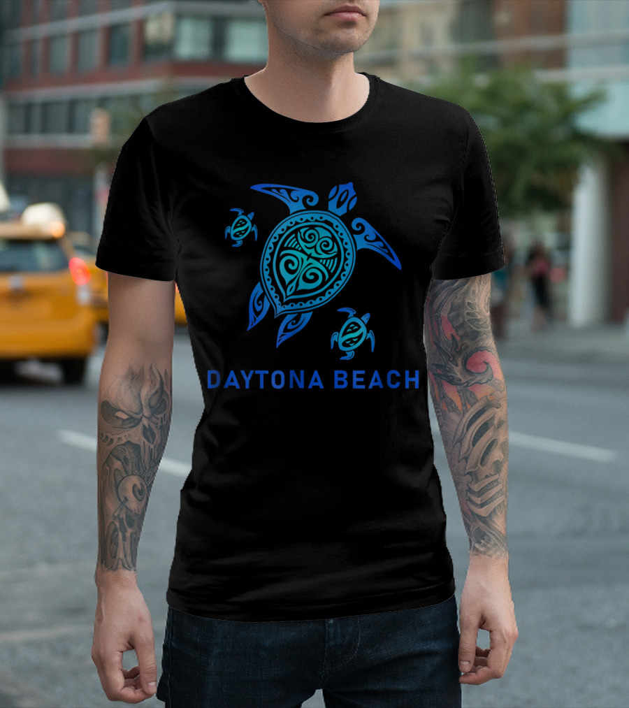Daytona Beach Sea Blue Tribal Turtle Trio T-Shirt
