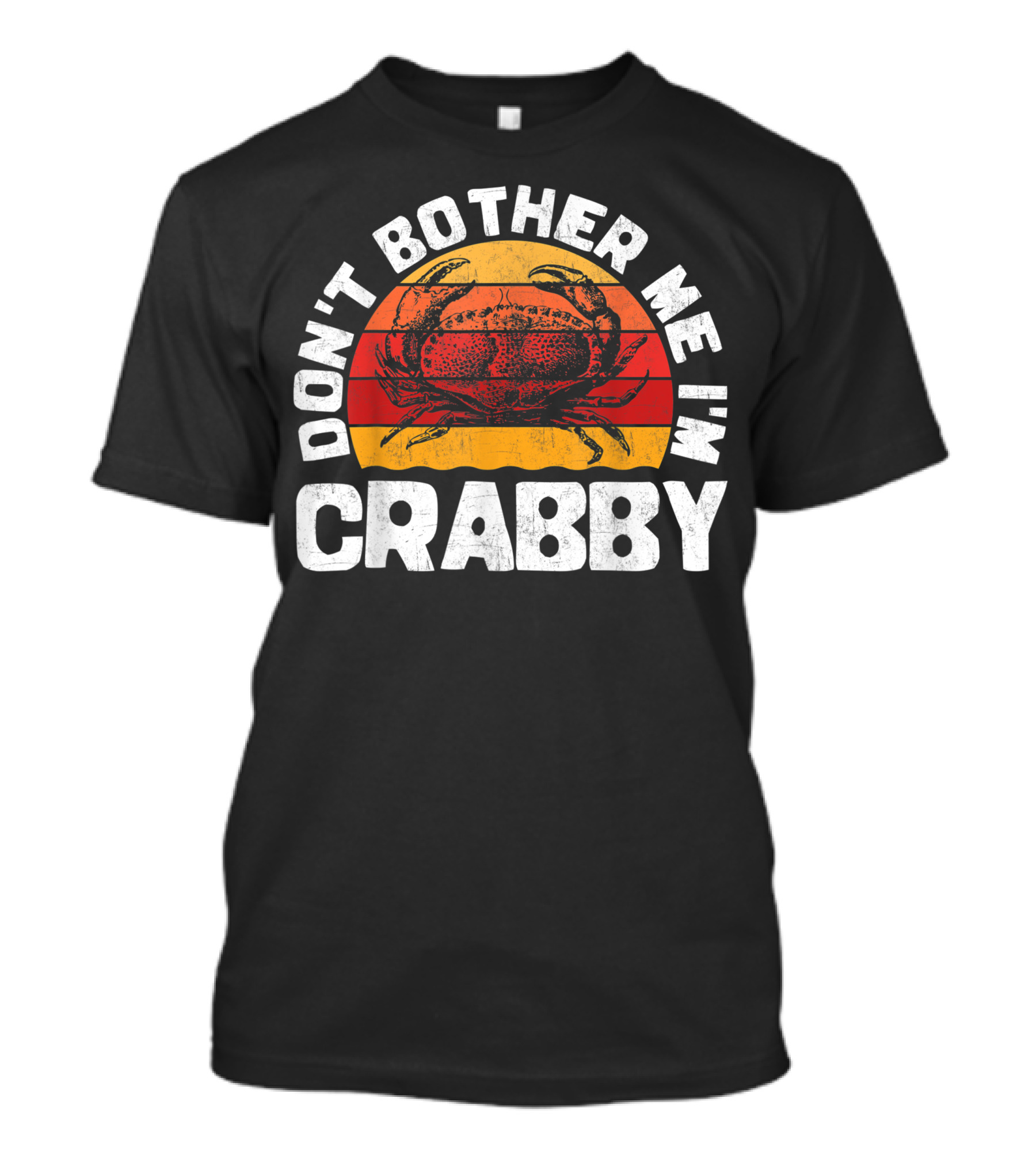 Don't Bother Me I'm Crabby Retro Sunset Crab T-Shirt