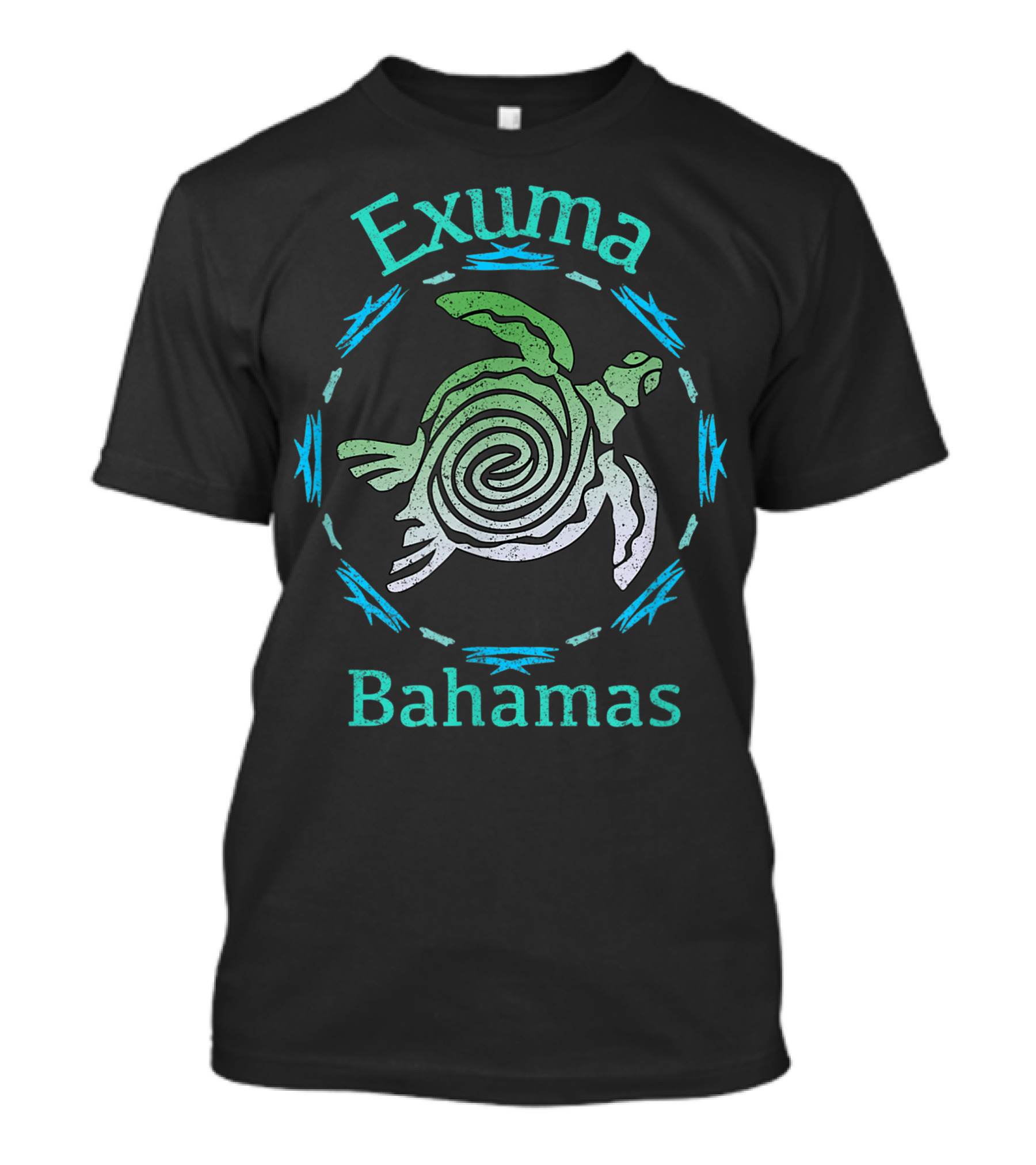 Exuma Bahamas Vintage Tribal Turtle T-Shirt