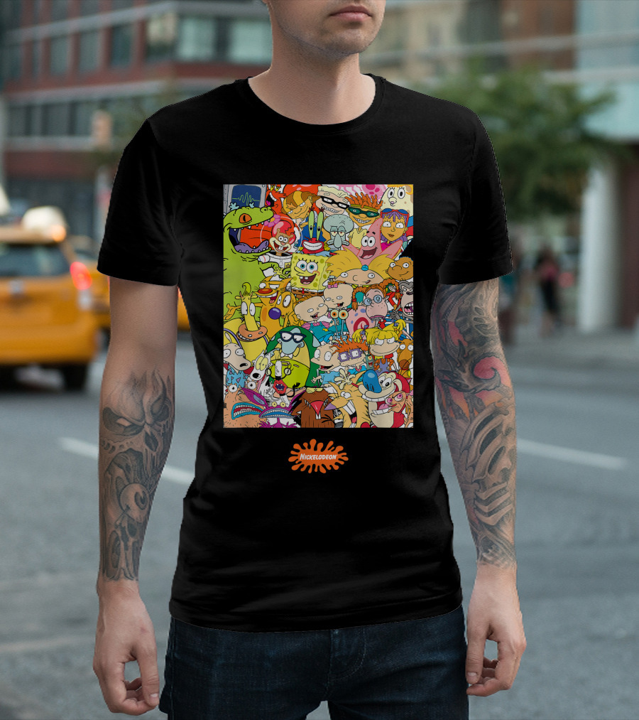 Nickelodeon Group Shot Center Square All 90s Characters T-Shirt