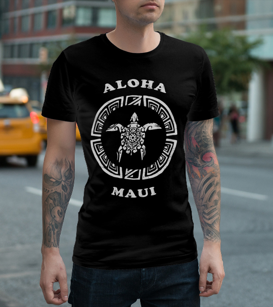 Aloha Maui Vintage Tribal Turtle T-Shirt