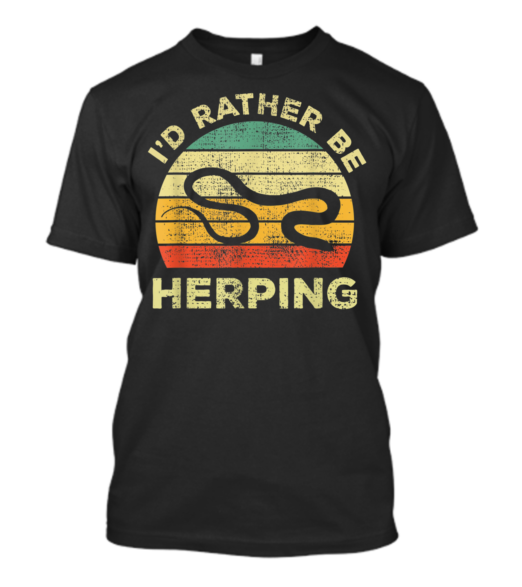 I'd Rather Be Herping Vintage Herpetology Snake Retro K7 T-Shirt