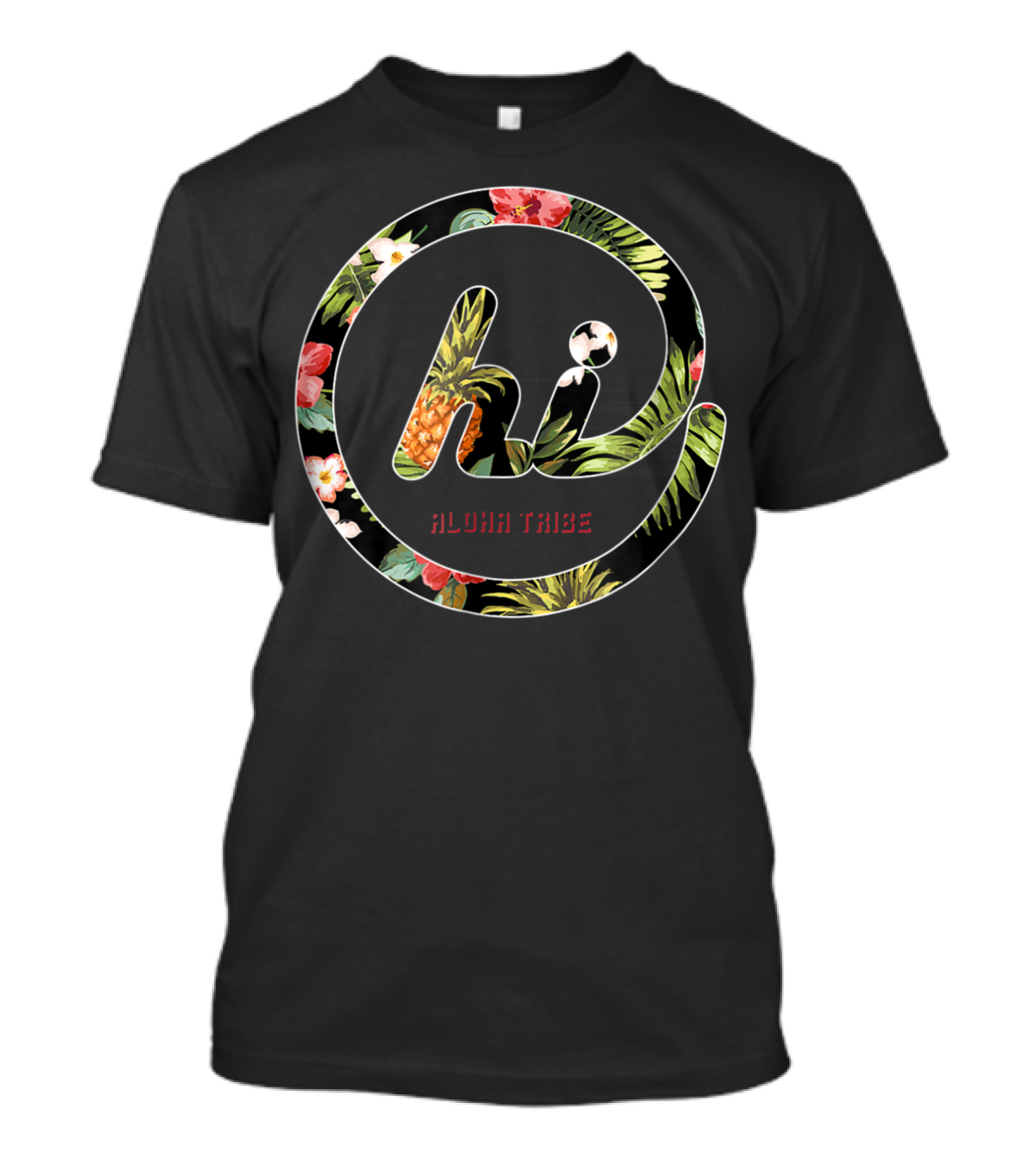 Hi Pineapple Floral Aloha Tribe T-Shirt