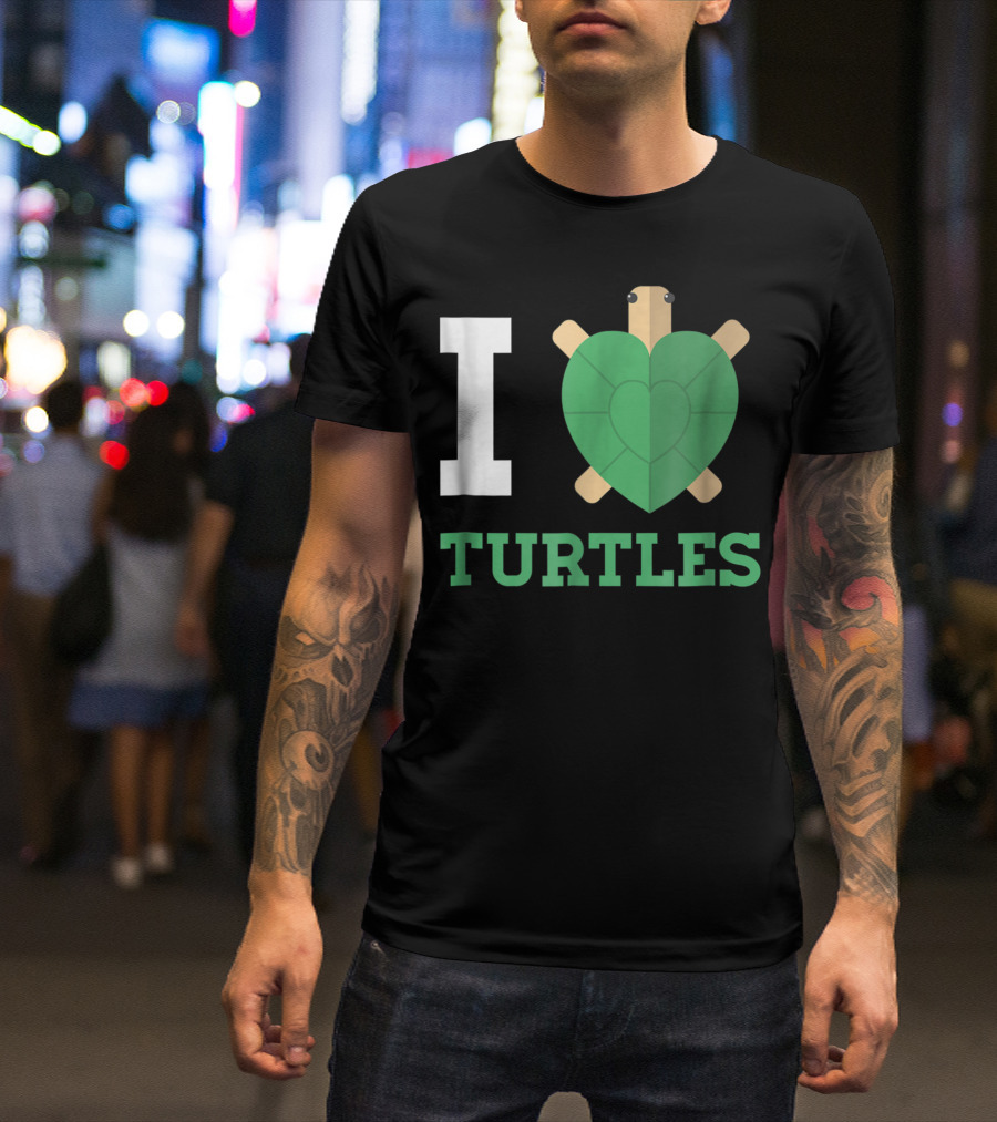 I Love Turtles Heart Shaped Turtle T-Shirt