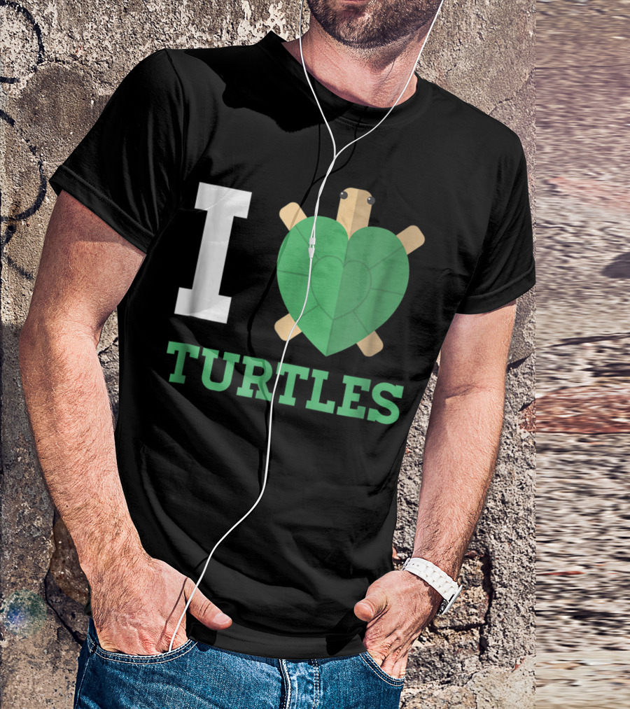 I Love Turtles Heart Shaped Turtle T-Shirt