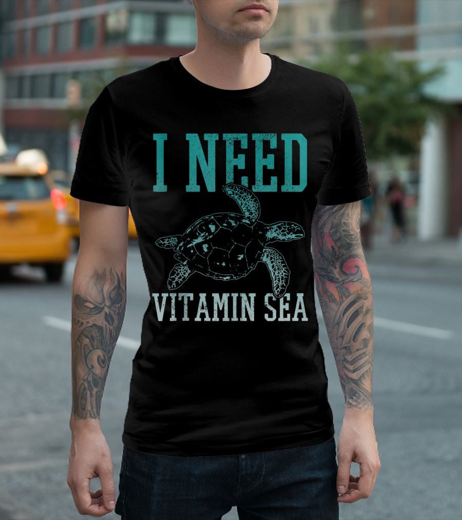 I Need Vitamin Sea Turtle Scuba Diving Ocean Diver T-Shirt