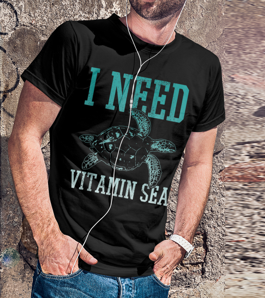 I Need Vitamin Sea Turtle Scuba Diving Ocean Diver T-Shirt