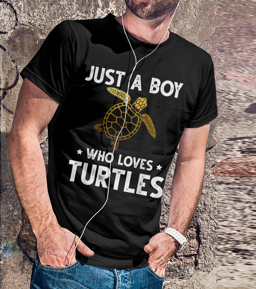 Just A Boy Who Loves Turtles Cute Animals Lovers T-Shirt