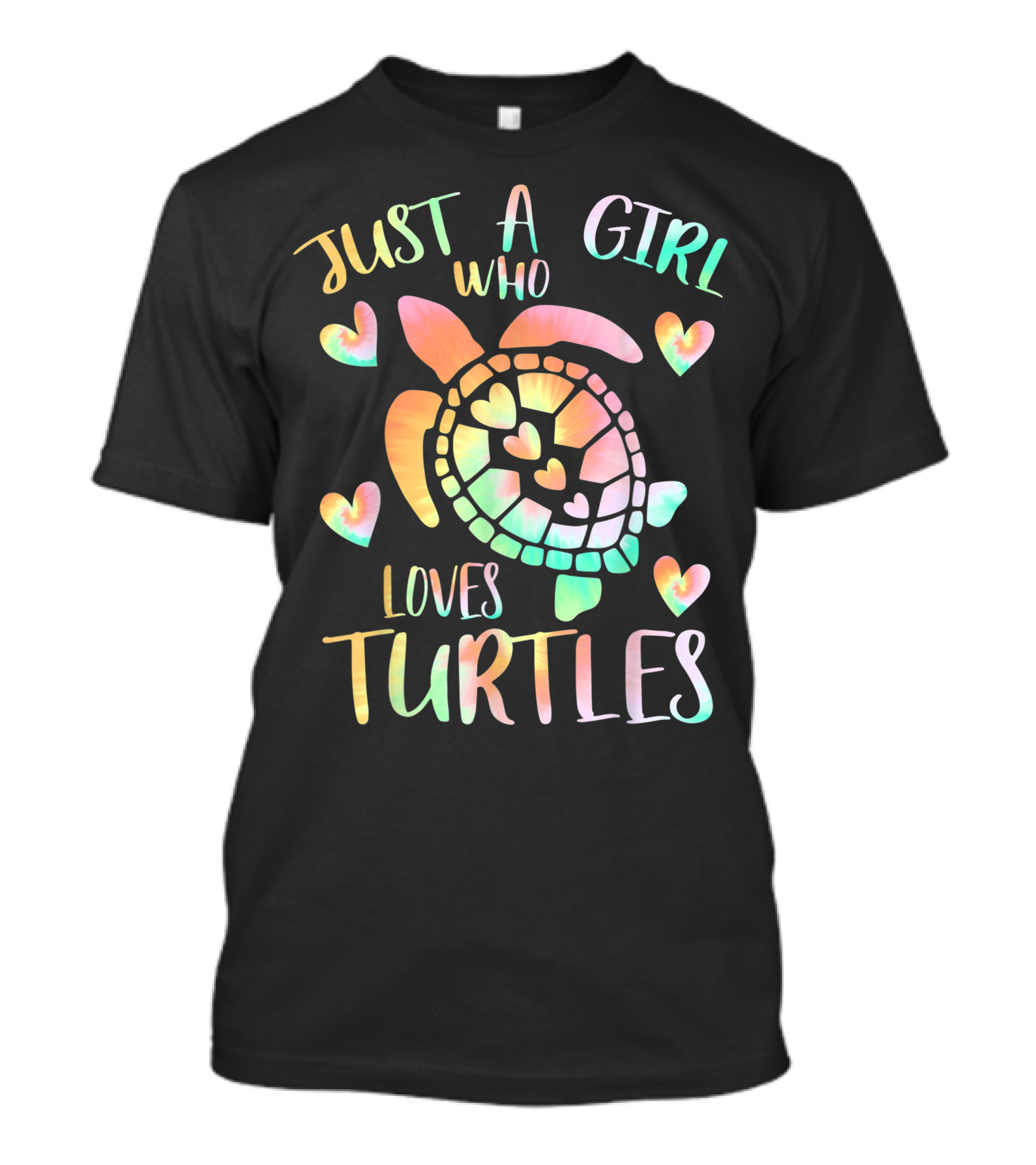 Just A Girl Who Loves Turtles Tie Dye Sea Turtle Hearts T-Shirt