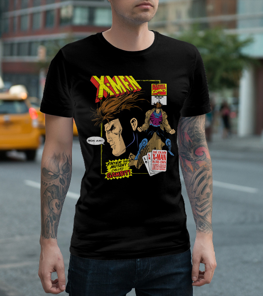 X-Men Marvel Comics Cajun X-Man Gambit Enter the Mutant Called Remy Lebeau Mon Ami T-Shirt