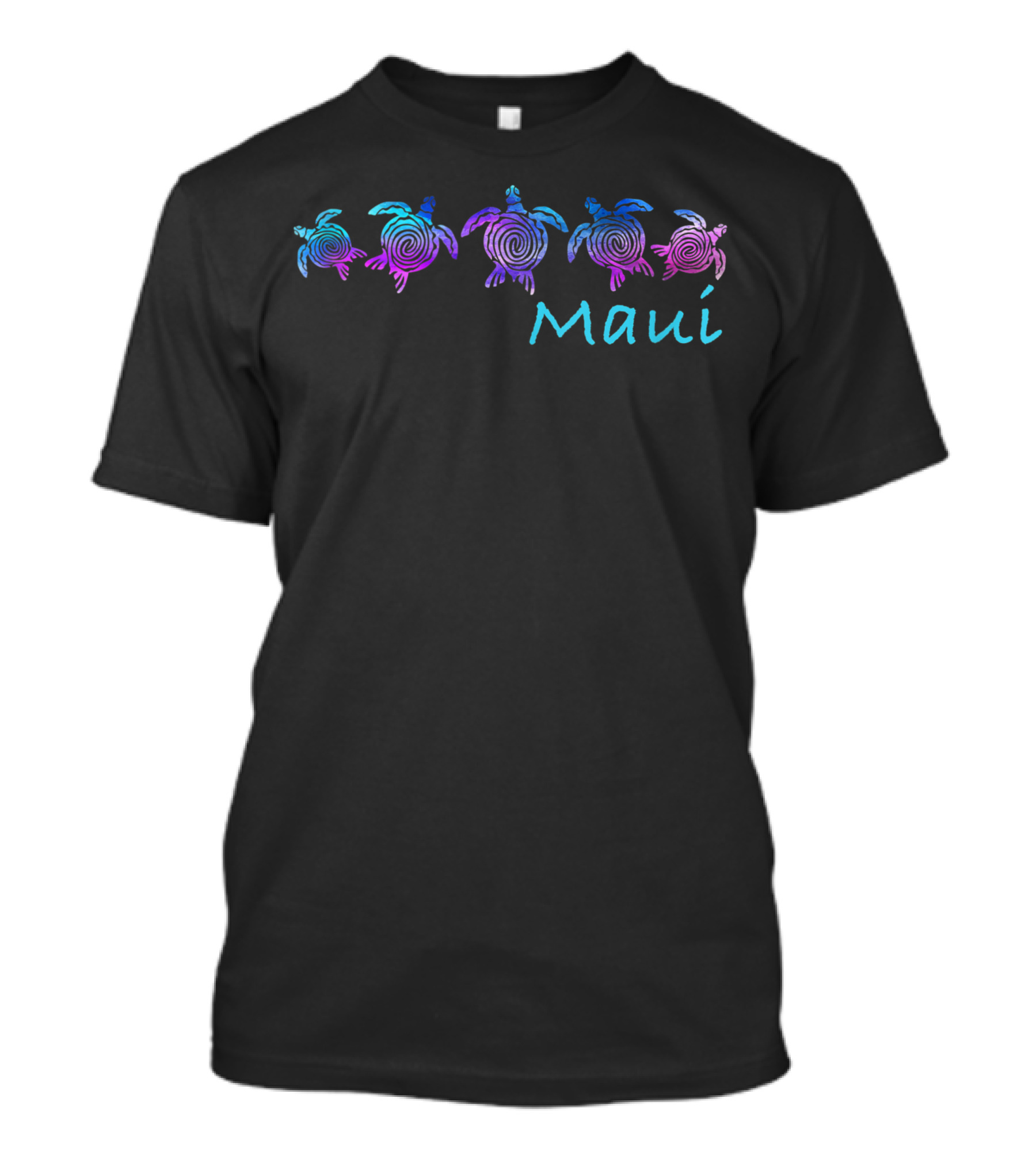 Maui Hawaii Tribal Turtle Pattern Beach T-Shirt