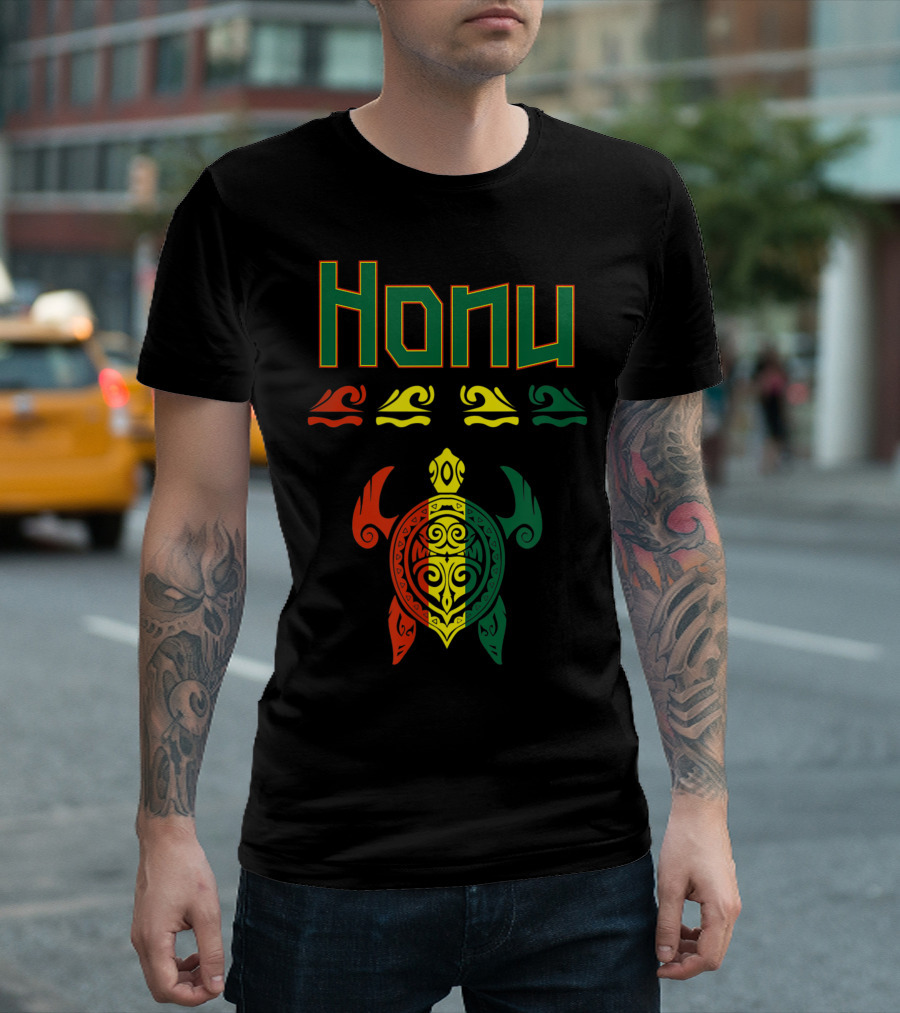 Honu Men's Reggae Polynesian Sea Turtle For Island Lovers T-Shirt
