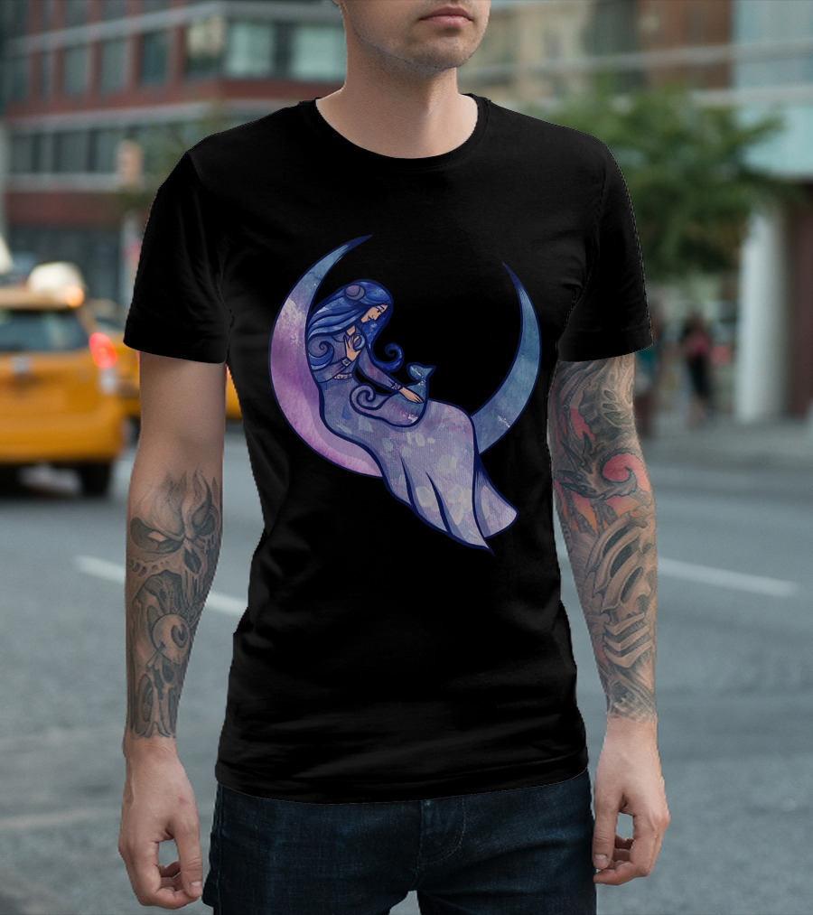 Moon Goddess Cat Person Moon Child Celestial T-Shirt