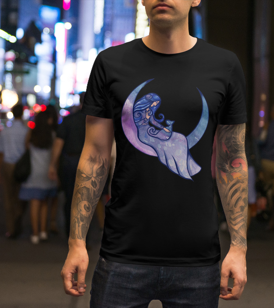 Moon Goddess Cat Person Moon Child Celestial T-Shirt