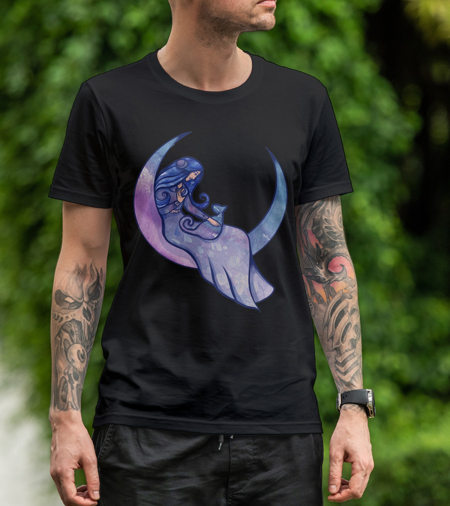 Moon Goddess Cat Person Moon Child Celestial T-Shirt