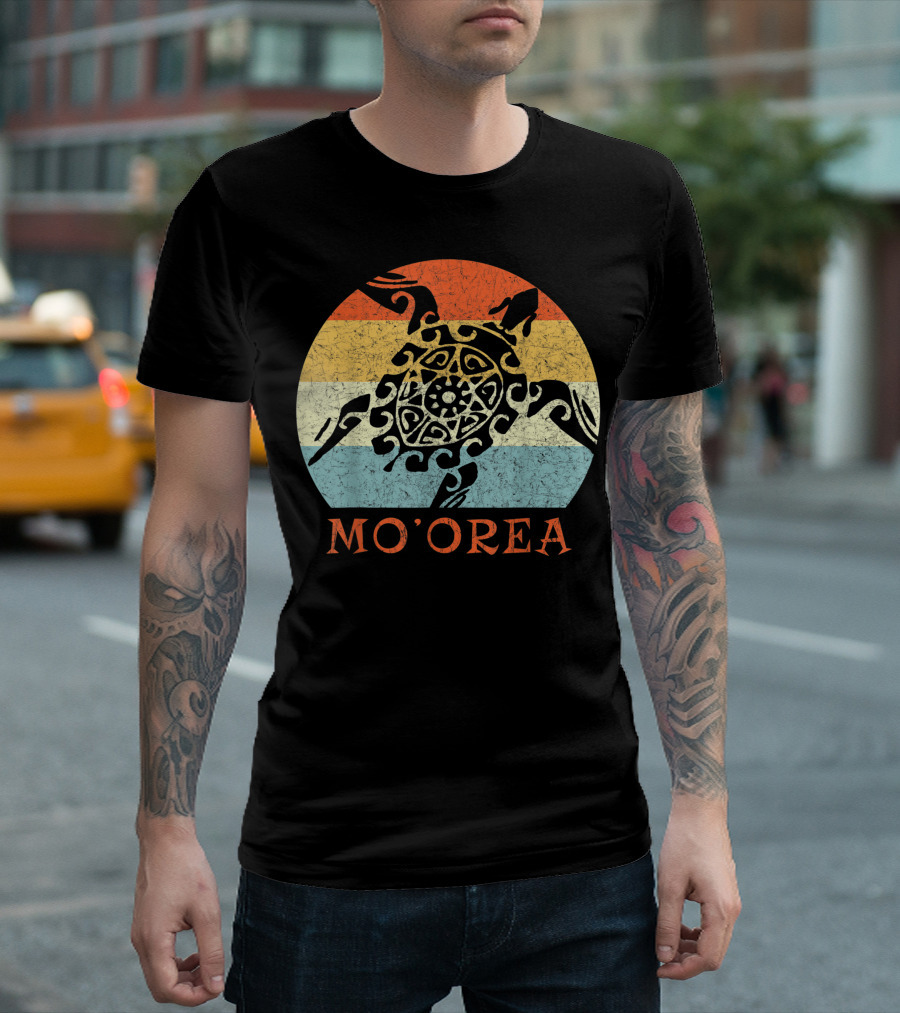 Moorea Vintage Style Turtle Beach Paradise T-Shirt