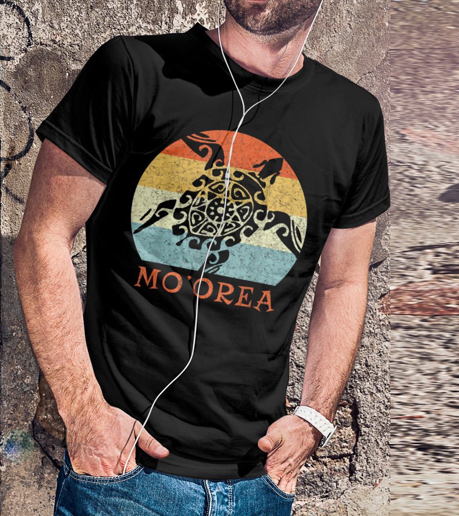 Moorea Vintage Style Turtle Beach Paradise T-Shirt
