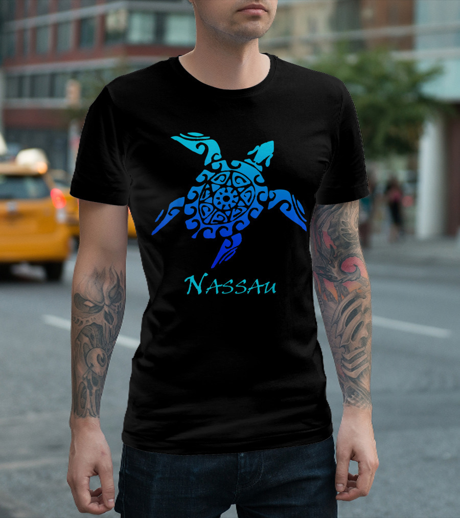 Nassau Bahamas Tribal Turtle Polynesian Tattoo T-Shirt