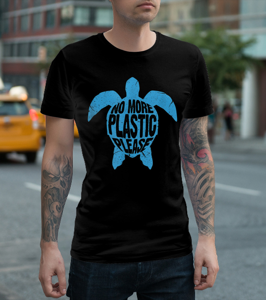 No More Plastic Please Sea Turtle Ocean Admirer T-Shirt