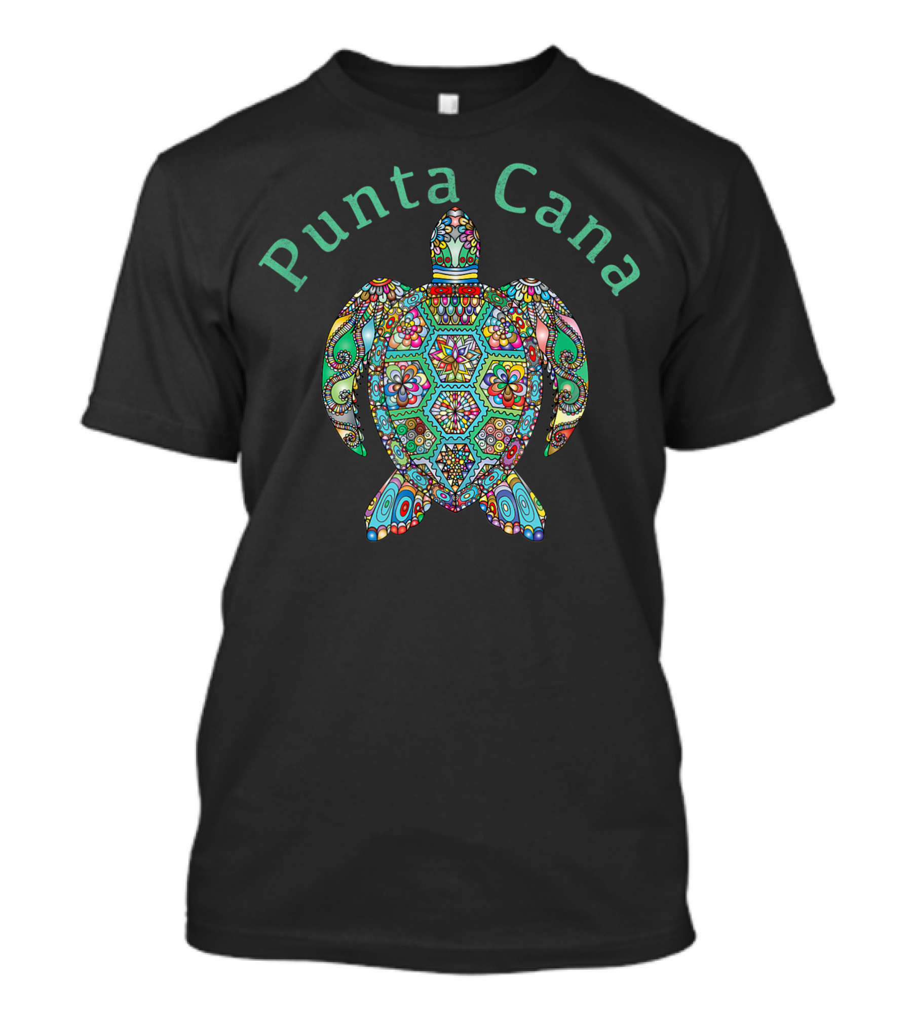Punta Cana Colorful Vintage Tribal Turtle T-Shirt