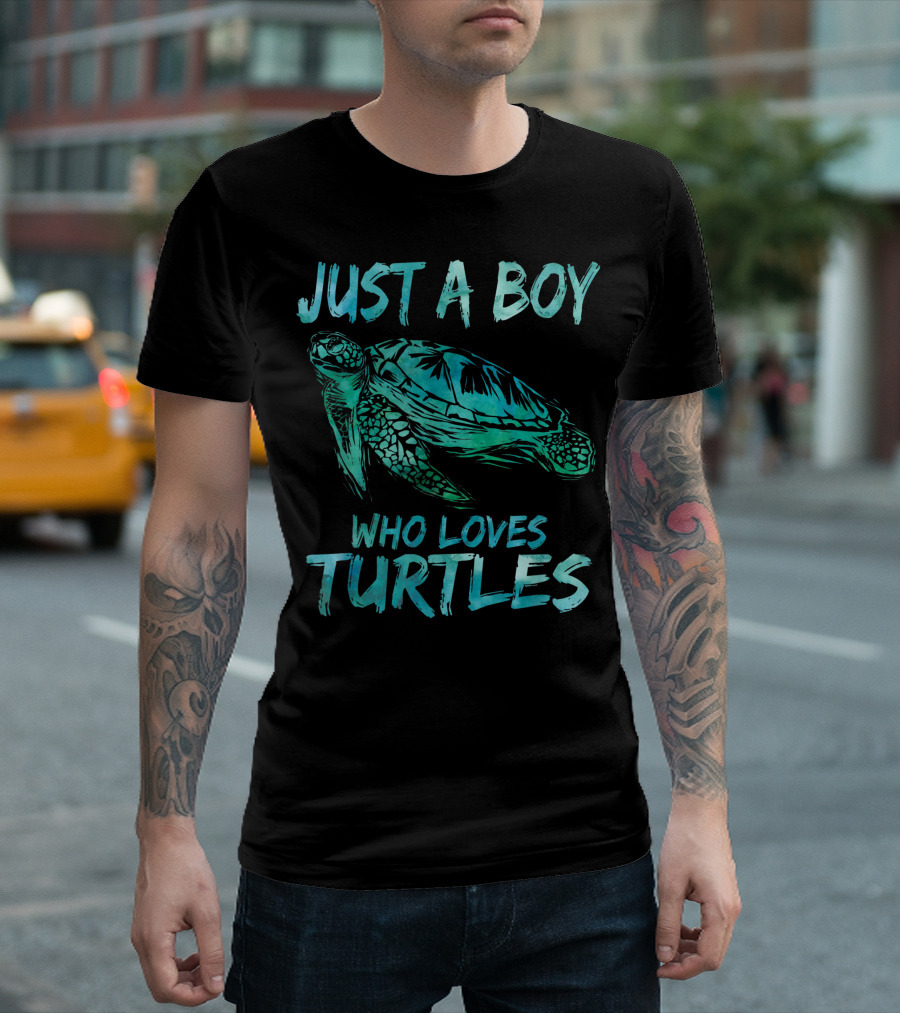 Just A Boy Who Loves Turtles Sea Ocean Watercolor T-Shirt