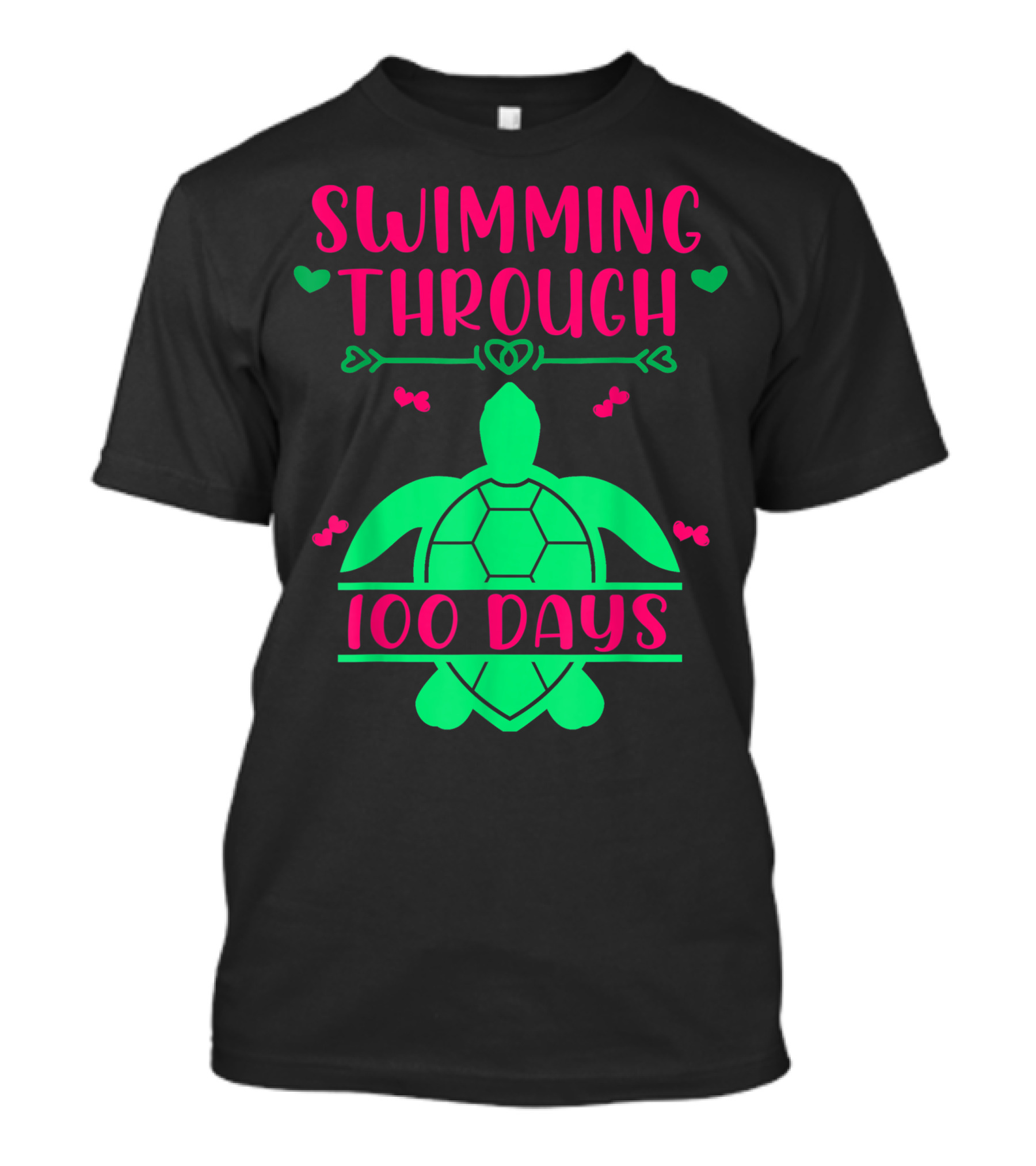 Swimming Through 100 Days Sea Turtle Teacher And Students U8 T-Shirt